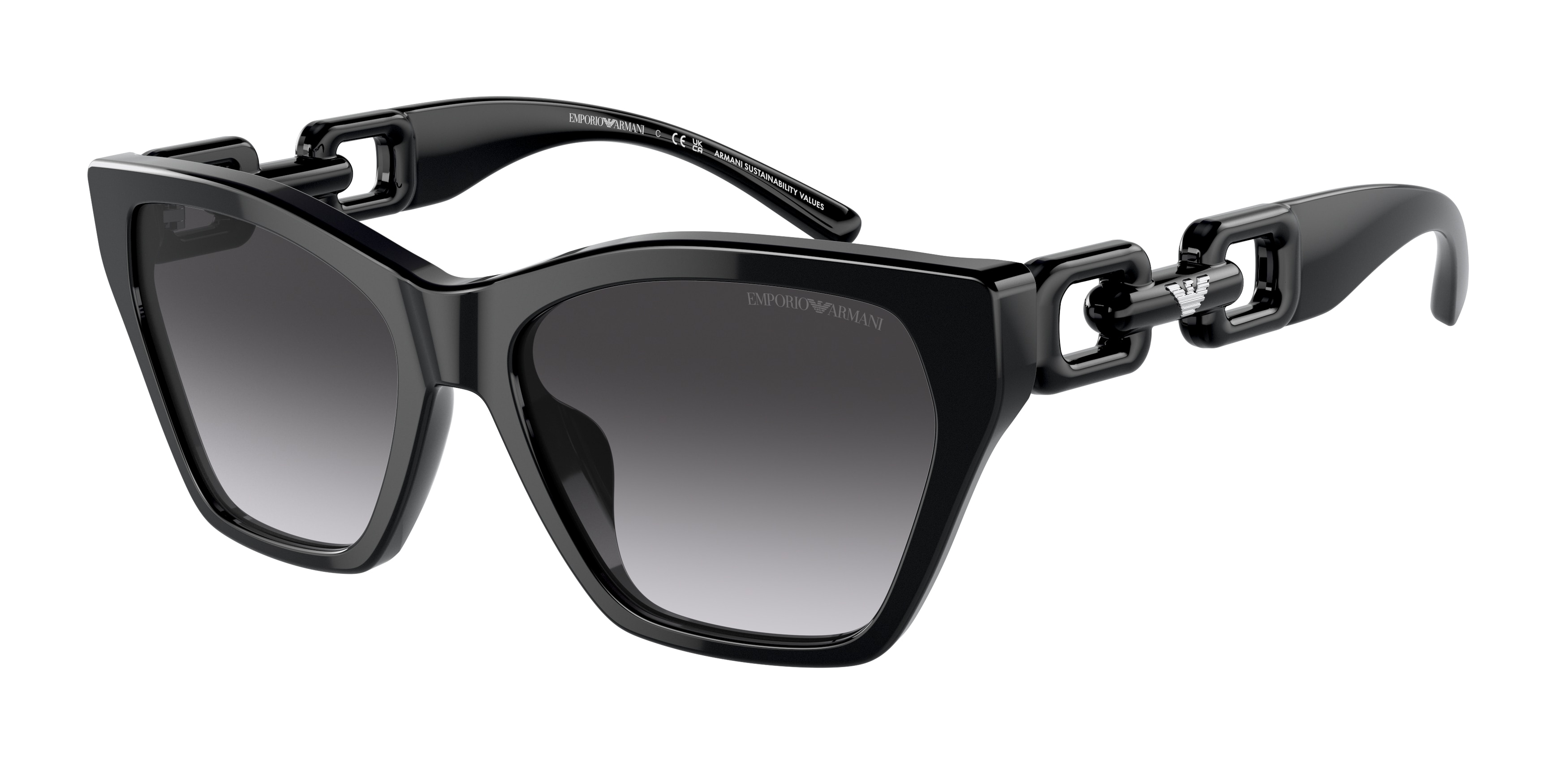 Emporio Armani Damen EA4203U 50178G Sonnenbrillen Acetat Schwarz Grau Cat Eye Normal Schattiert-image